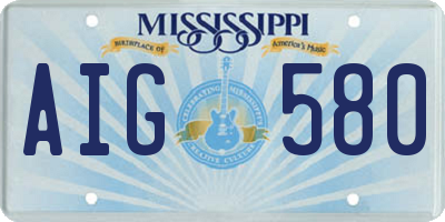 MS license plate AIG580