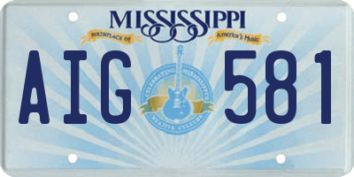 MS license plate AIG581