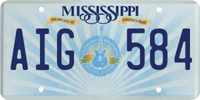 MS license plate AIG584