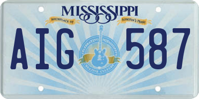 MS license plate AIG587