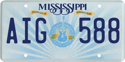 MS license plate AIG588