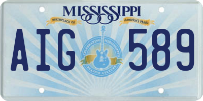 MS license plate AIG589