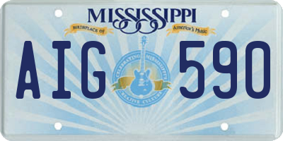 MS license plate AIG590