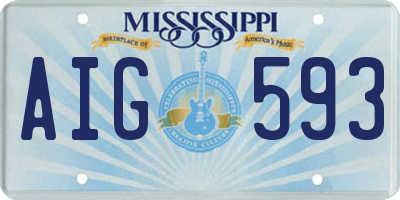 MS license plate AIG593