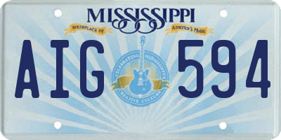 MS license plate AIG594