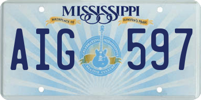 MS license plate AIG597