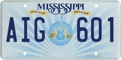 MS license plate AIG601