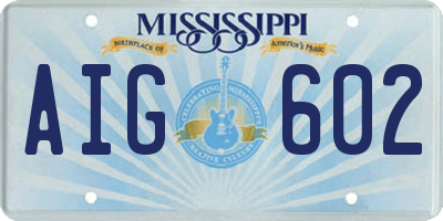 MS license plate AIG602