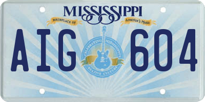 MS license plate AIG604