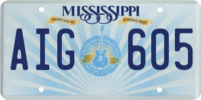 MS license plate AIG605