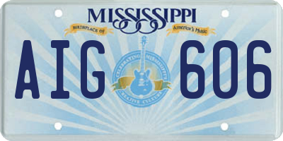 MS license plate AIG606