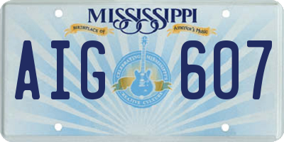 MS license plate AIG607
