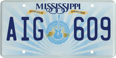 MS license plate AIG609