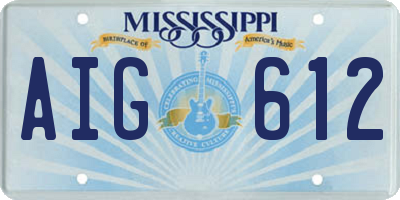 MS license plate AIG612