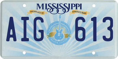 MS license plate AIG613