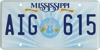 MS license plate AIG615