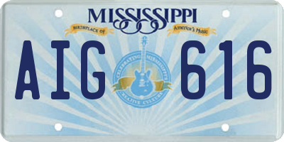 MS license plate AIG616