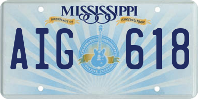 MS license plate AIG618