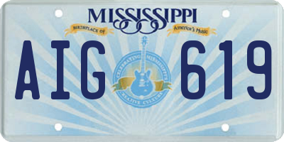 MS license plate AIG619
