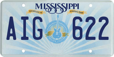 MS license plate AIG622