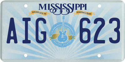 MS license plate AIG623