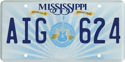 MS license plate AIG624