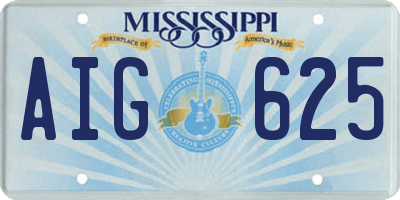 MS license plate AIG625