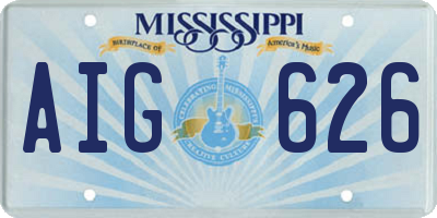 MS license plate AIG626