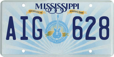 MS license plate AIG628