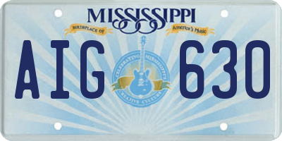 MS license plate AIG630
