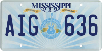 MS license plate AIG636