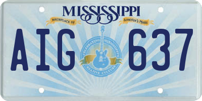MS license plate AIG637