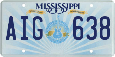 MS license plate AIG638