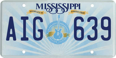 MS license plate AIG639