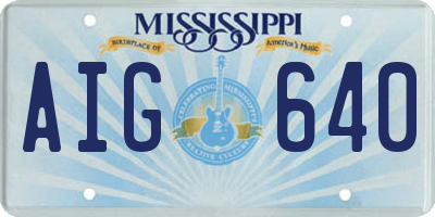 MS license plate AIG640
