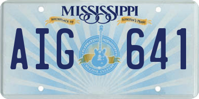 MS license plate AIG641