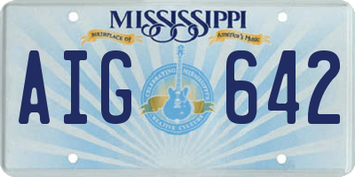 MS license plate AIG642