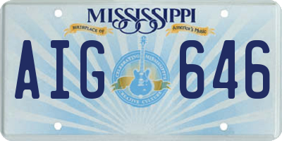 MS license plate AIG646