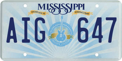 MS license plate AIG647
