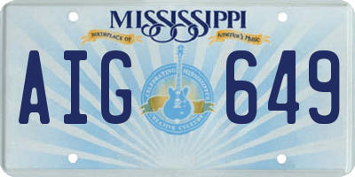 MS license plate AIG649