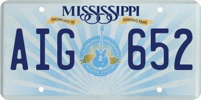 MS license plate AIG652