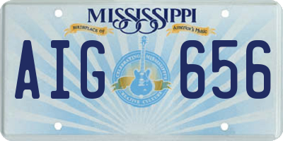 MS license plate AIG656