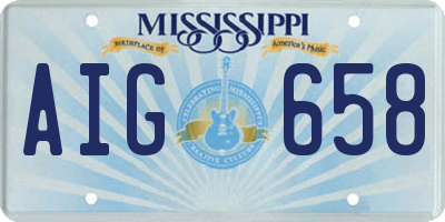 MS license plate AIG658