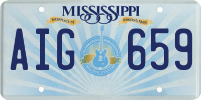 MS license plate AIG659