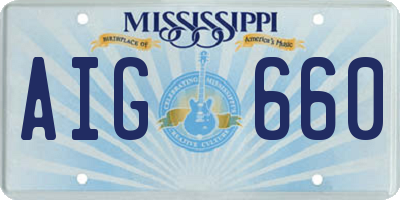MS license plate AIG660