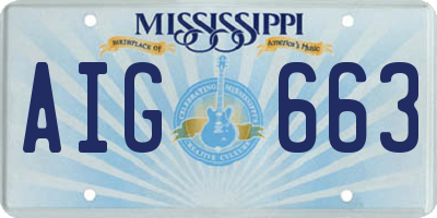 MS license plate AIG663