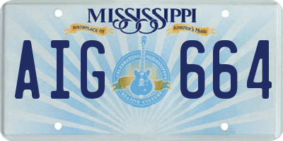 MS license plate AIG664