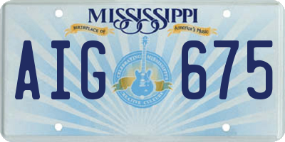 MS license plate AIG675