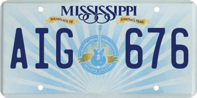 MS license plate AIG676