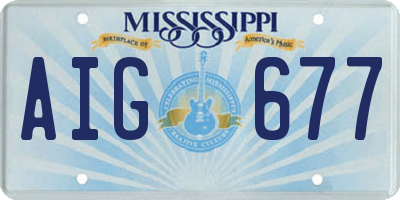 MS license plate AIG677